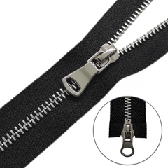 Молния металл Т5, L 100 см, 2 бегунка, чёрный/никель