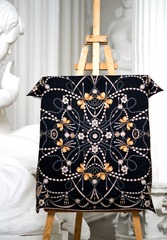 Платок «Жемчуг всегда прав» чёрный