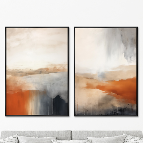 ArtNoMore - Набор из 2-х репродукций картин на холсте Landscape collection, Rusty mist, 2024г.