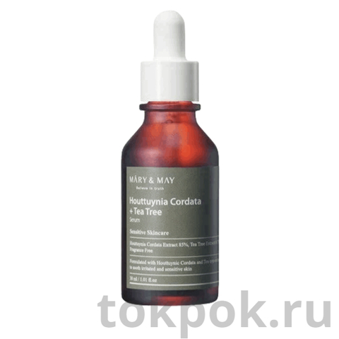 Сыворотка для проблемной кожи лица Mary&May Houttuynia Cordata + Tea Tree Serum, 30 мл