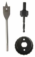 Набор для установки замков ПРАКТИКА : коронка 55 х 20 мм, перовое сверло 22 мм (035-530)
