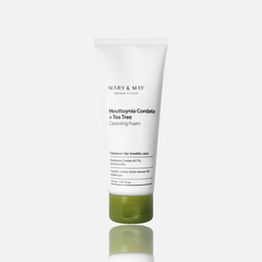 Пенка для умывания с хауттюйнией и чайным деревом Mary&May Houttuynia Cordata + Tea Tree Cleansing Foam 150 мл.