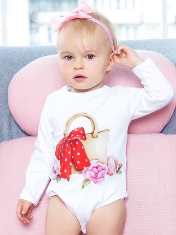 Боди авторский принт "Сумочка с красным бантиком"