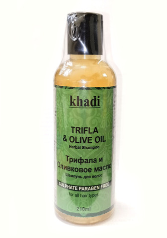 TRIFLA OLIVE OIL Herbal Shampoo, Khadi (ТРИФАЛА И ОЛИВКОВОЕ МАСЛО шампунь для волос, Кхади), 210 мл.