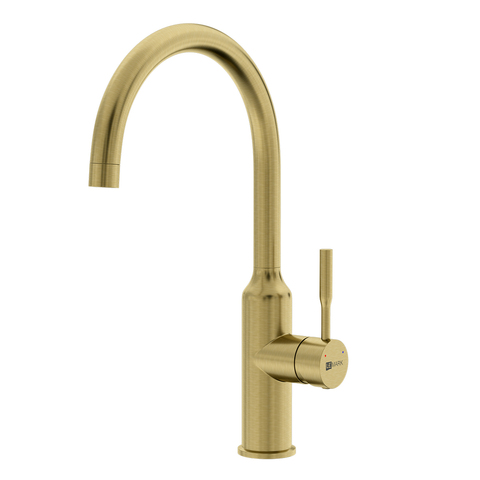 Lemark LM5079LGN Смеситель для кухни с поворотным изливом, высота излива 25 см, длина 21 см, нерж. сталь/ светлое золото нано