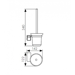 Держатель для туалетной щетки (ершик) настенный KAISER Vera BR KH-4706 схема