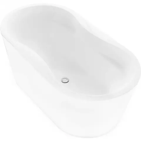 BelBagno BB407-1600-800 Отдельностоящая, овальная акриловая ванна в комплекте со сливом-переливом цвета хром 1600x800x580