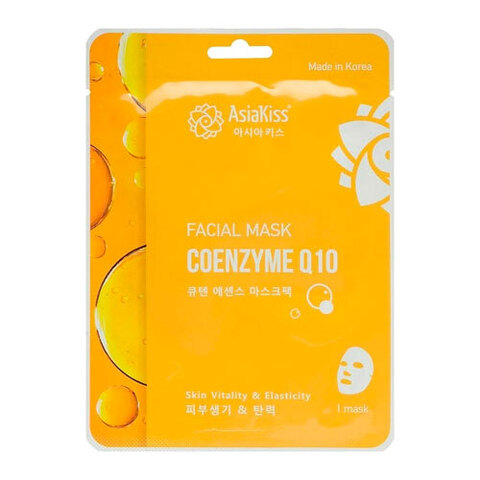 AsiaKiss Q10 Essence Facial Mask - Маска тканевая для лица c коэнзимом Q10