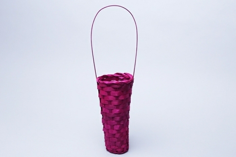 Корзина плетеная бамбук D 10x20/35см розовый