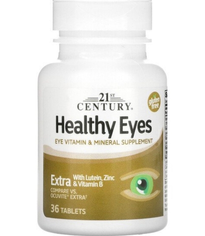 21 century, Healthy Eyes, дополнительный компонент с лютеином, цинком и витамином B, 36 таблеток