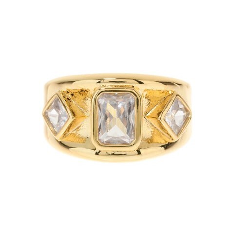LUV AJ Кольцо Baguette Bezel Signet Ring – Gold цена и фото