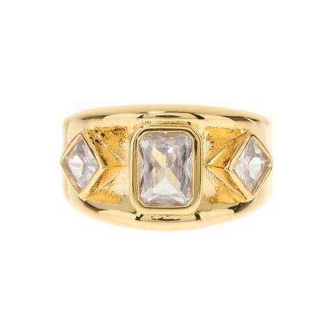 LUV AJ Кольцо Baguette Bezel Signet Ring – Gold