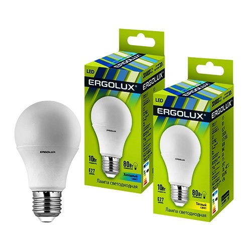 Лампа Ergolux LED-A60-10W-E27-3K (теплый свет)