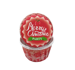 Капсула для капкейка усиленная  Christmas красная со снежинками