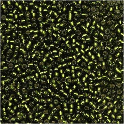 Бисер TOHO, цвет травяной с внутренним серебрением (0037), размер 15,  5 грамм