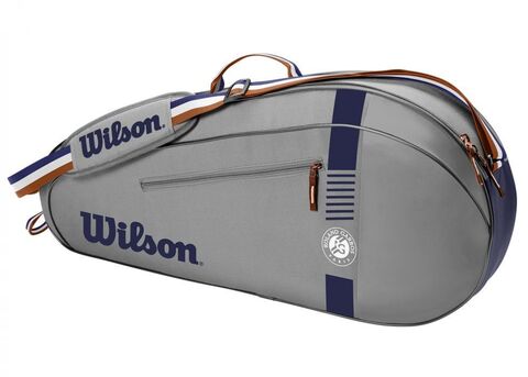 Сумка теннисная Wilson Team 3PK Roland Garros - grey/blue