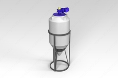 Емкость пищевая в обрешетке ЭкоПром ФМ с лопастной мешалкой 240 л. конусная (65x65x192см;белый) - арт.555705