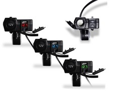 Универсальная розетка 2xUSB+12V с вольтметром на руль