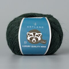 Пряжа "Норка" длинноворсовая Luxury, пух норки-70 % нейлон-30 %, т.зелёный