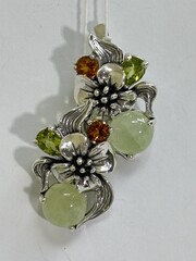 Магнолия(серьги из серебра)