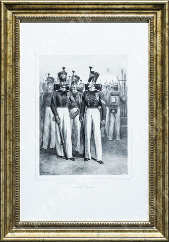 Раффе Огюст. Унтер-офицеры и солдаты Волынского полка (императорская гвардия). Литография 1843 г.