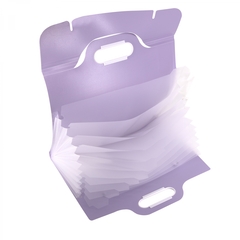 
          Папка-картотека Alingar, 332х302 мм, на резинке, прорезная ручка, пластик, 700 мкм, 11 отделений, сиреневый