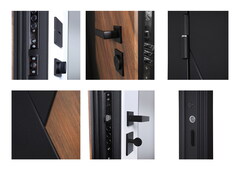 Входная металлическая дверь АСД Плата шагрень черная+дуб старый(адаптивная замковая часть)