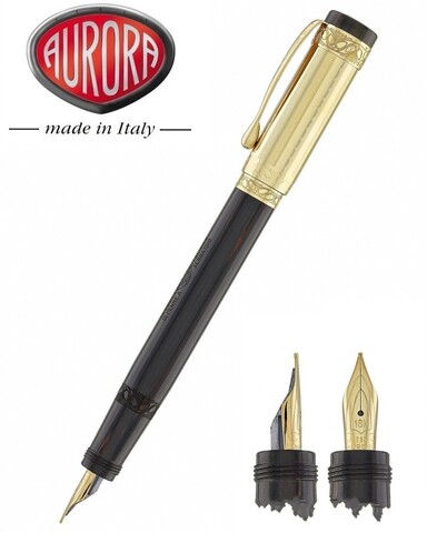 Ручка перьевая Aurora Umberto Nobile Dark-Brown & Vermeil Gold, F (AU-950F)