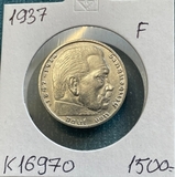 K16970 1937 Германия 2 марки Гинденбург F K16970 1937 Германия 2 марки Гинденбург F
