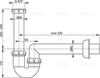 Сифон трубчатый с накидной гайкой 6/4", арт. A80-DN40 AlcaPlast