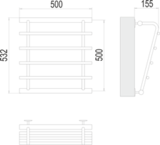 Полотенцесушитель Terminus Каскад П4 500х500