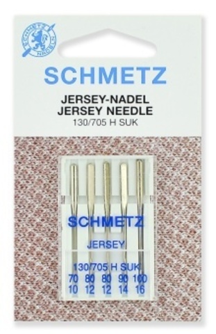Иглы 20 Schmetz Джерси набор 130/705Н № 70, 80(2),90,100 SUK