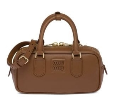 Кожаная сумка Miu Miu Arcadie коричневый