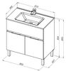 Aquanet 277553 Компл.2 - Тумба Алвита new 80 напольная 1 ящ., 2 дв. цв.дуб веллингтон белый (277553)