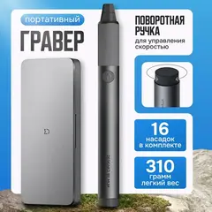 Электрическая шлифовальная машина с насадками Xiaomi Mijia Household Appliances Sharpening Pen Gray, черная
