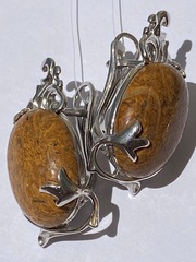 Агат древесный (серьги из серебра)
