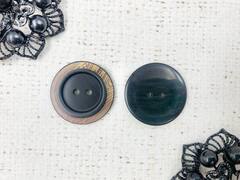 Пуговицы, d 2,8 см, чёрный с бежевым