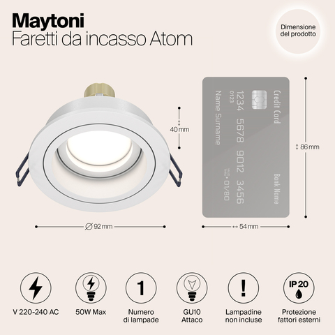 Встраиваемый светильник Maytoni Atom DL025-2-01W