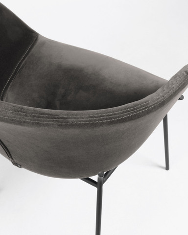 Кресло Zadine из серого бархата