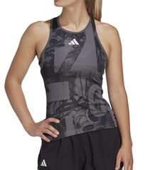 Топ теннисный Adidas Club Graphic Tank - grey five/black/carbon