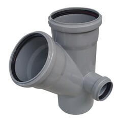 Крестовина ПП (полипропилен) для канализации двухплоскостная Дн 110-110 45гр.отвод вправо 50 с уплотнительными кольцами, Ростурпласт