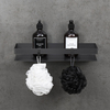 Lemark 9776054 Полка для душа прямая 400 мм Lemark SHELF LINE из нерж. стали с крючками, графит