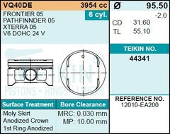 Поршень двигателя TEIKIN 44341 STD (6шт/упак)