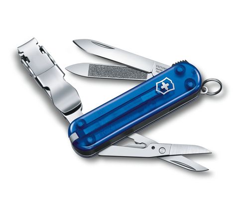 Складной нож-брелок Victorinox Nail Clip 580 с маникюрными кусачками (0.6463.T2) цвет синий полупрозрачный, 65 мм. в сложенном виде | Wenger-Victorinox.Ru