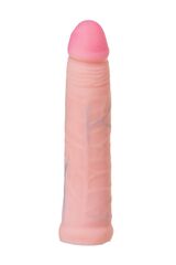 Телесный поясной страпон с вагинальной пробкой - 17 см. - 