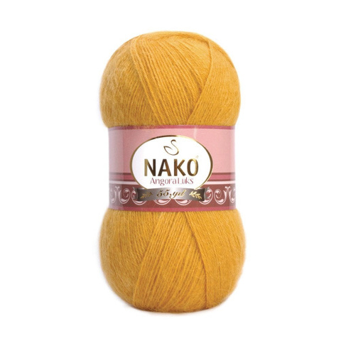 Пряжа Nako Angora Luks 1636 шафран(уп. 5 мотков)