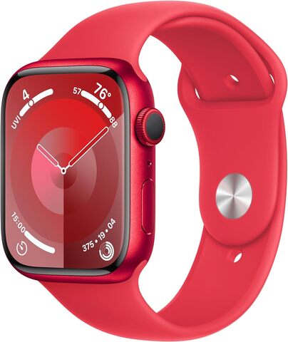 Умные часы Apple Watch Series 9 45 мм из алюминия цвета «(PRODUCT)RED», красный спортивный ремешок (S/M 140–190mm)