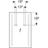 Зеркало с подсветкой Geberit Option Basic, двухсторонняя подсветка: B=40см, H=65см