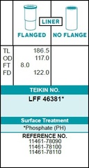 Гильза блока цилиндров TEIKIN LFF46381 (4шт/упак) хонингованная