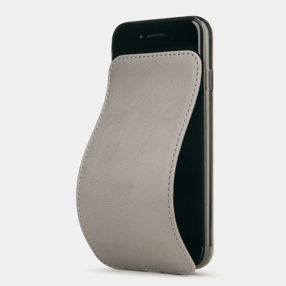 Чехол для iPhone 8/SE из натуральной кожи теленка, светло-серого цвета